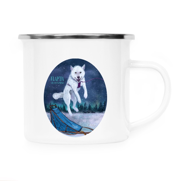 Tin mug - stainless hem s potiskem Hidden trail huskies english 