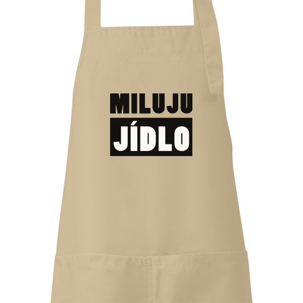 Zástera s potlačou Miluju jídlo zástěra