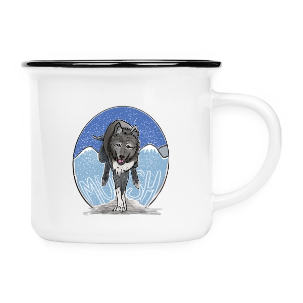 Ceramug s potiskem Mush Black Husky