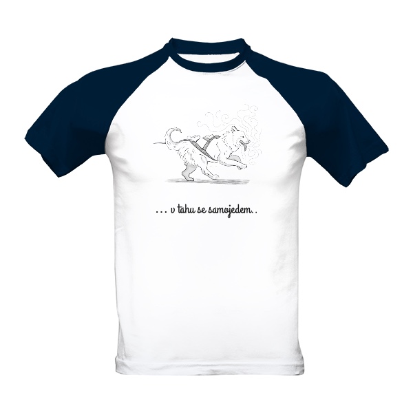 Tričko s potiskem Samoyed v tahu