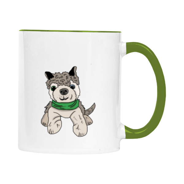 Hrnek malý barevný s potiskem Vlček plyšáček Dan 2